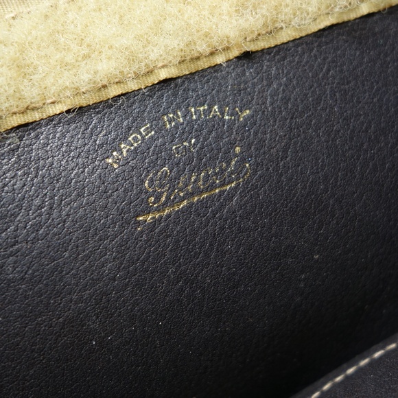 Vtg Gucci Suede Leather Clutch Bag Made In Italy w/ Hook & Loop Closure, Size S - Picture 2 of 11